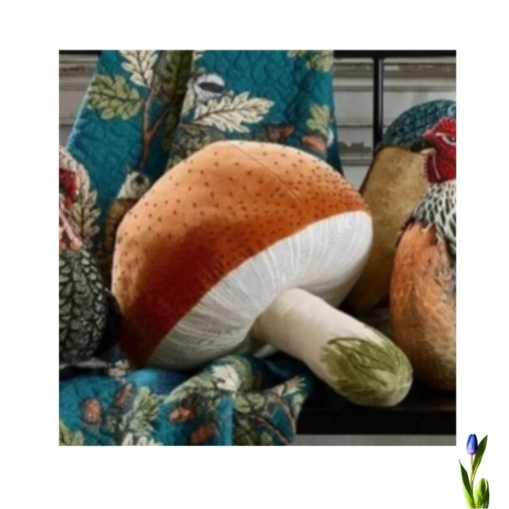 John Derian Mushroom Shaped Plush Pillow
